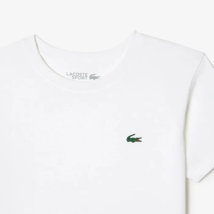 TShirts and Tops Kids Lacoste Kids039 SPORT Breathable Cotton Blend TShirt White 001