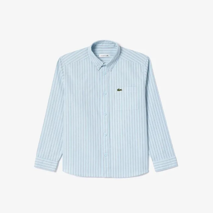 TShirts and Tops Kids Lacoste Kids Contrast Pocket Shirt Light Blue White Navy Blue Inx