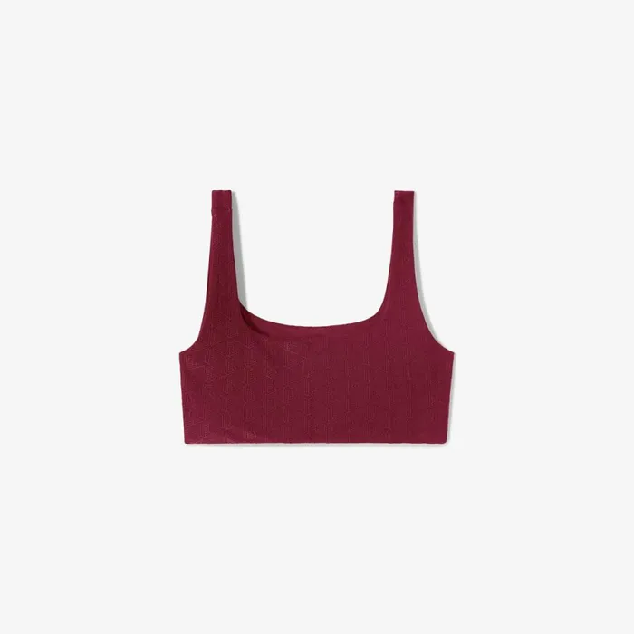 TShirts and Tops Women Lacoste Women039s Lacoste X Bandier Monogram Print Sports Bra Bordeaux Yup