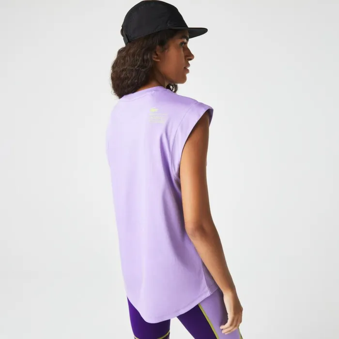 TShirts and Tops Women Lacoste Womens SPORT Loose Fit Branded Coordinate TShirt Purple Gfu