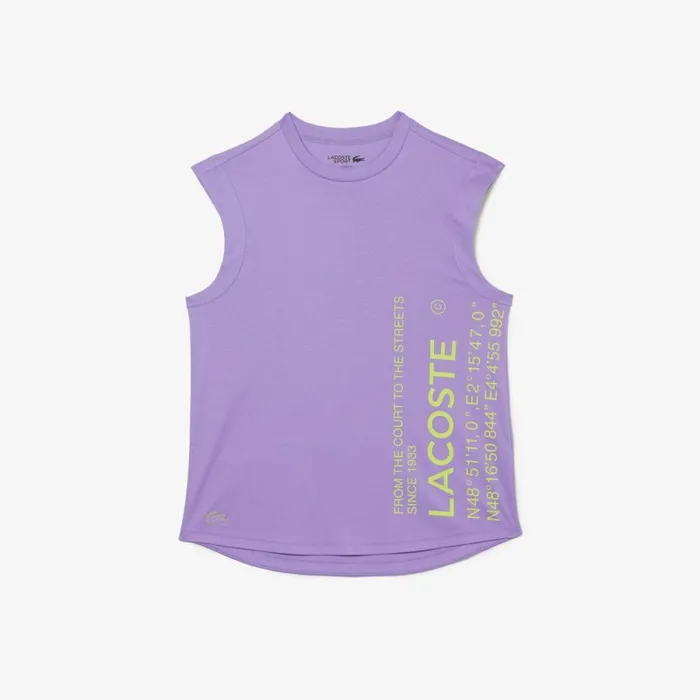 TShirts and Tops Women Lacoste Womens SPORT Loose Fit Branded Coordinate TShirt Purple Gfu