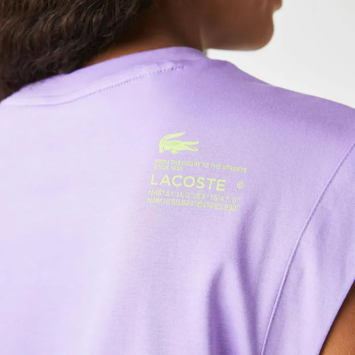 TShirts and Tops Women Lacoste Womens SPORT Loose Fit Branded Coordinate TShirt Purple Gfu