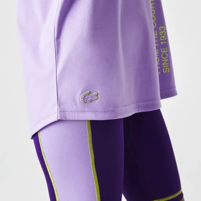 TShirts and Tops Women Lacoste Womens SPORT Loose Fit Branded Coordinate TShirt Purple Gfu