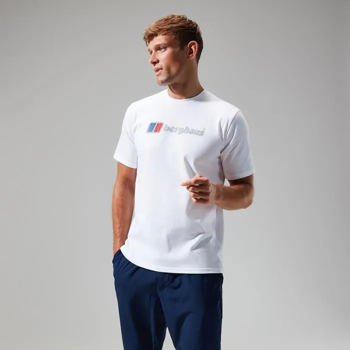 TShirts Men Berghaus Organic Big Classic Logo Tee White