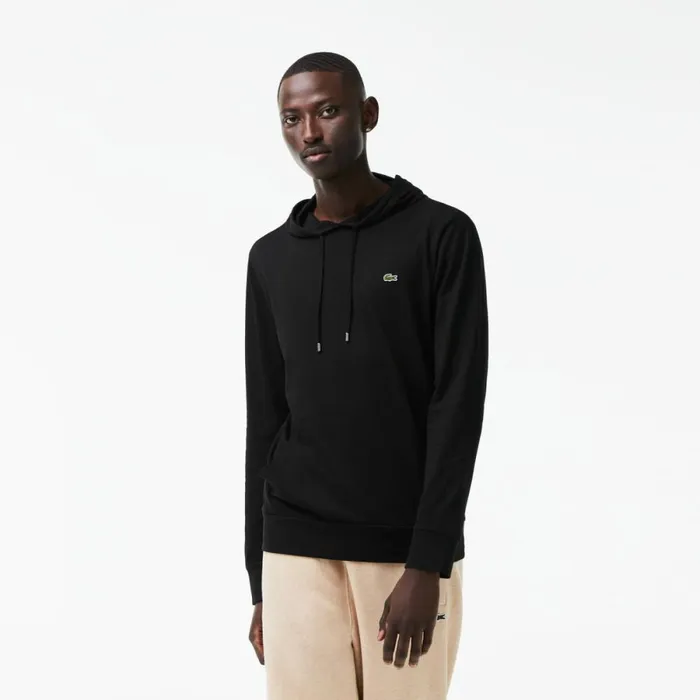 TShirts Men Lacoste Men039s Cotton Jersey Hooded TShirt Black 031
