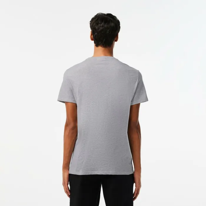 TShirts Men Lacoste Men039s Crew Neck Pima Cotton Jersey TShirt Grey Chine Cca
