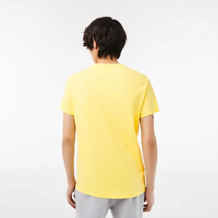 TShirts Men Lacoste Men039s Crew Neck Pima Cotton Jersey TShirt Pastel Yellow 107