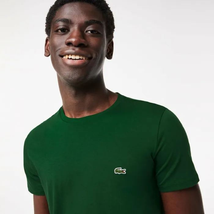 TShirts Men Lacoste Men039s Crew Neck Pima Cotton Jersey TShirt Pine Green 132