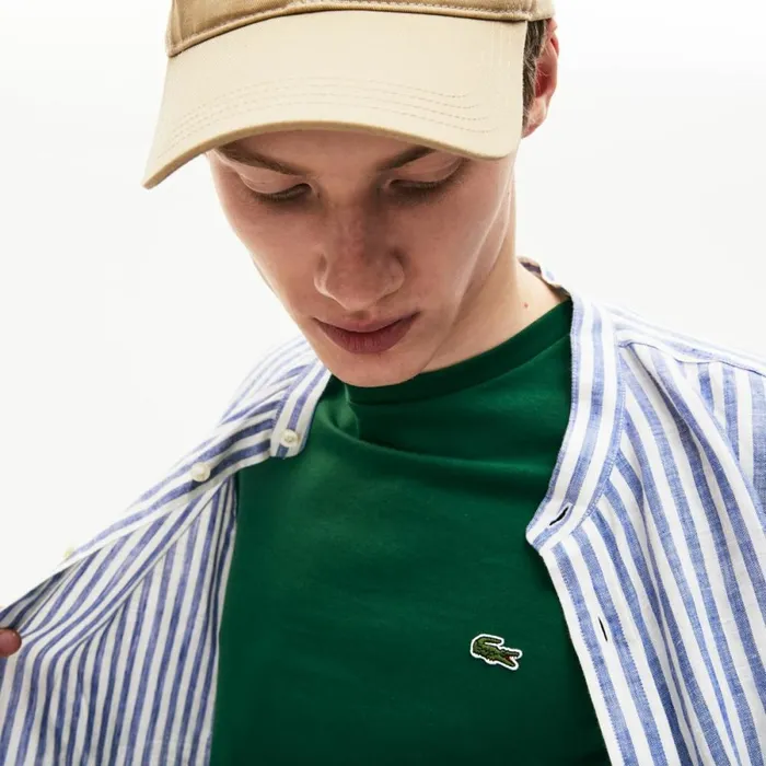 TShirts Men Lacoste Men039s Crew Neck Pima Cotton Jersey TShirt Pine Green 132