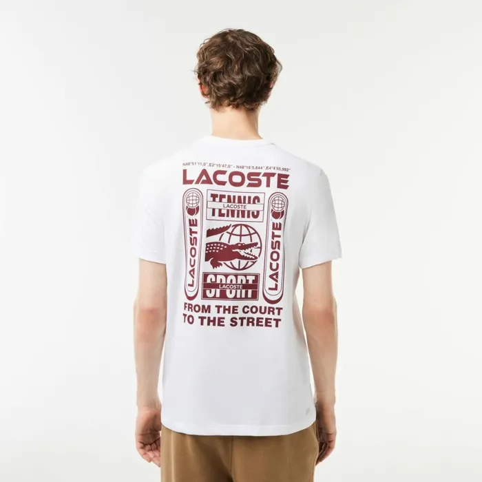 TShirts Men Lacoste Men039s Lacoste Tennis X Daniil Medvedev Regular Fit TShirt White 001
