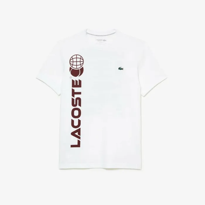 TShirts Men Lacoste Men039s Lacoste Tennis X Daniil Medvedev Regular Fit TShirt White 001