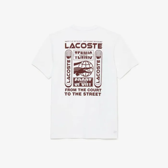 TShirts Men Lacoste Men039s Lacoste Tennis X Daniil Medvedev Regular Fit TShirt White 001