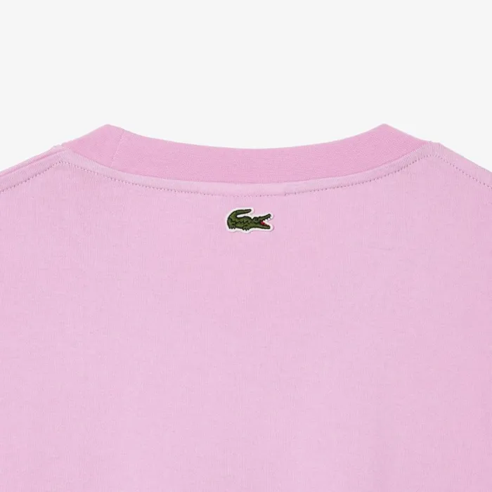 TShirts Men Lacoste Men039s Loose Fit Cotton Jersey Print TShirt Pink Ixv