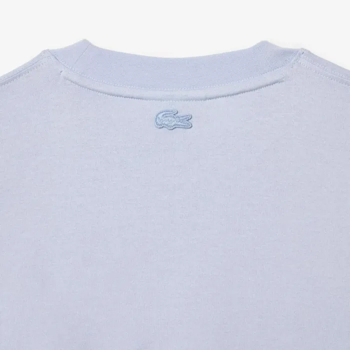 TShirts Men Lacoste Men039s Loose Fit Heavy Cotton Embroidered TShirt Phoenix Blue J2g
