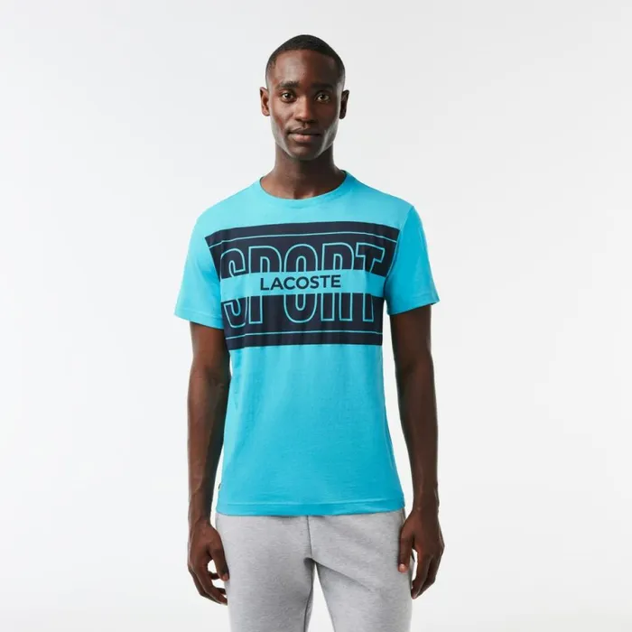 TShirts Men Lacoste Men039s Regular Fit Cotton Sport TShirt Blue Spi