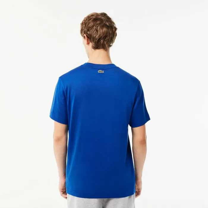 TShirts Men Lacoste Men039s Regular Fit Iconic Croc TShirt Gentian Blue Jq0