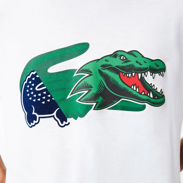 TShirts Men Lacoste Men039s Relaxed Fit Oversized Crocodile TShirt White 001