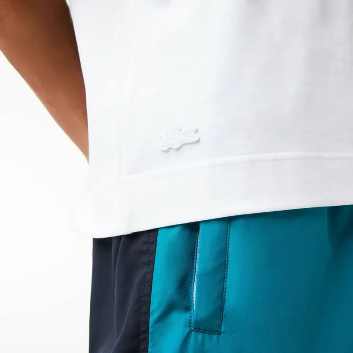 TShirts Men Lacoste Men039s Relaxed Fit Oversized Crocodile TShirt White 001