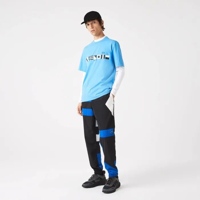 TShirts Men Lacoste Men039s Relaxed Fit Print TShirt Blue 4xa