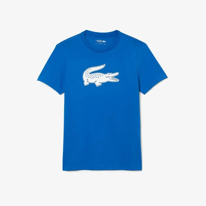 TShirts Men Lacoste Men039s Sport 3D Print Croc Jersey TShirt Blue White Lux