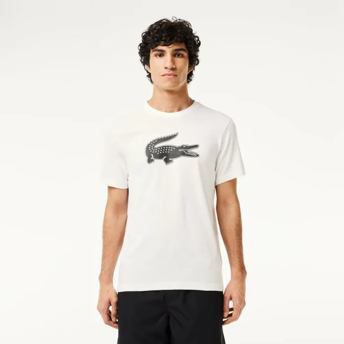 TShirts Men Lacoste Men039s Sport 3D Print Croc Jersey TShirt White Black Au8