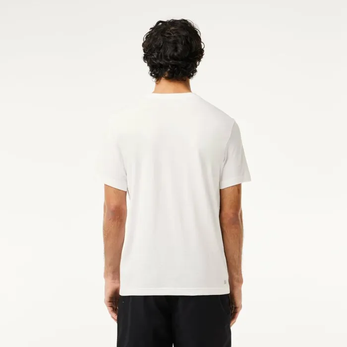 TShirts Men Lacoste Men039s Sport 3D Print Croc Jersey TShirt White Black Au8