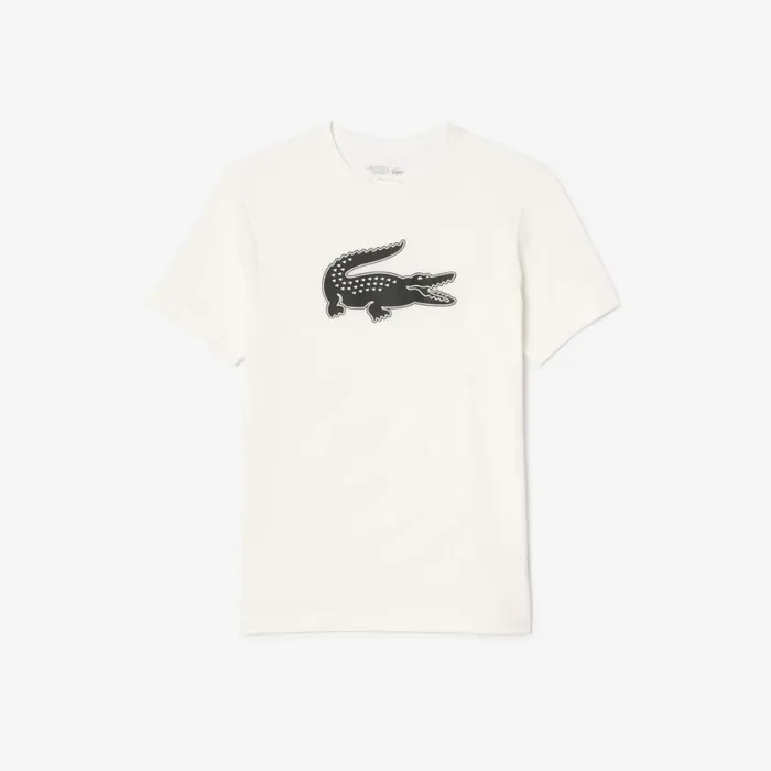 TShirts Men Lacoste Men039s Sport 3D Print Croc Jersey TShirt White Black Au8