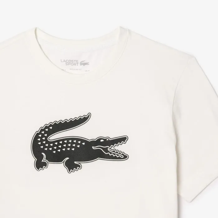 TShirts Men Lacoste Men039s Sport 3D Print Croc Jersey TShirt White Black Au8