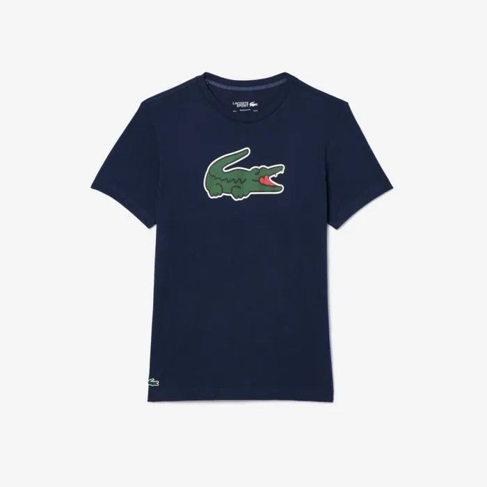 TShirts Men Lacoste Men039s Sport UltraDry Croc Print TShirt Navy Blue Green White Tr1