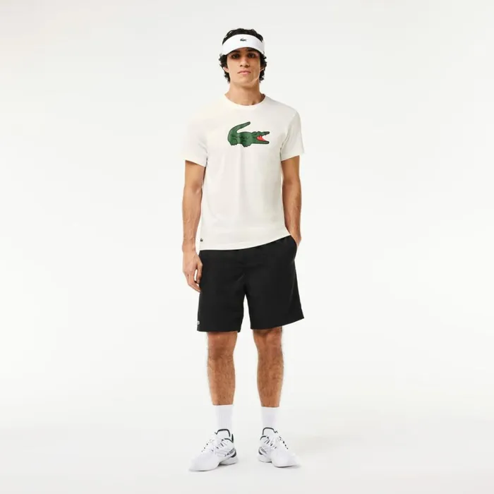 TShirts Men Lacoste Men039s Sport UltraDry Croc Print TShirt White Green White 2d8
