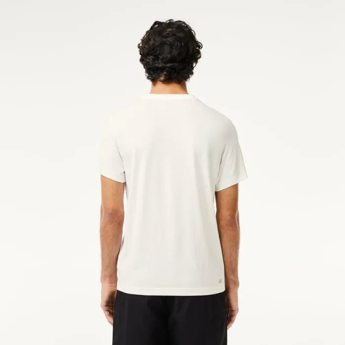 TShirts Men Lacoste Men039s Sport UltraDry Croc Print TShirt White Green White 2d8