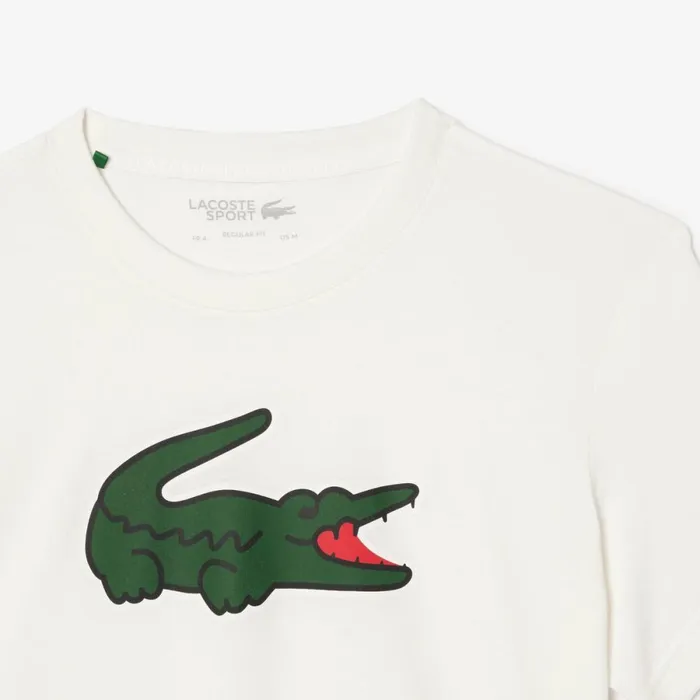 TShirts Men Lacoste Men039s Sport UltraDry Croc Print TShirt White Green White 2d8