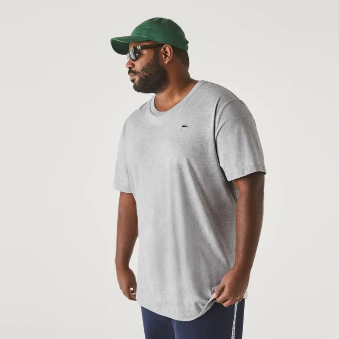TShirts Men Lacoste Men039s Tall Fit Pima Cotton Jersey TShirt Grey Chine Cca