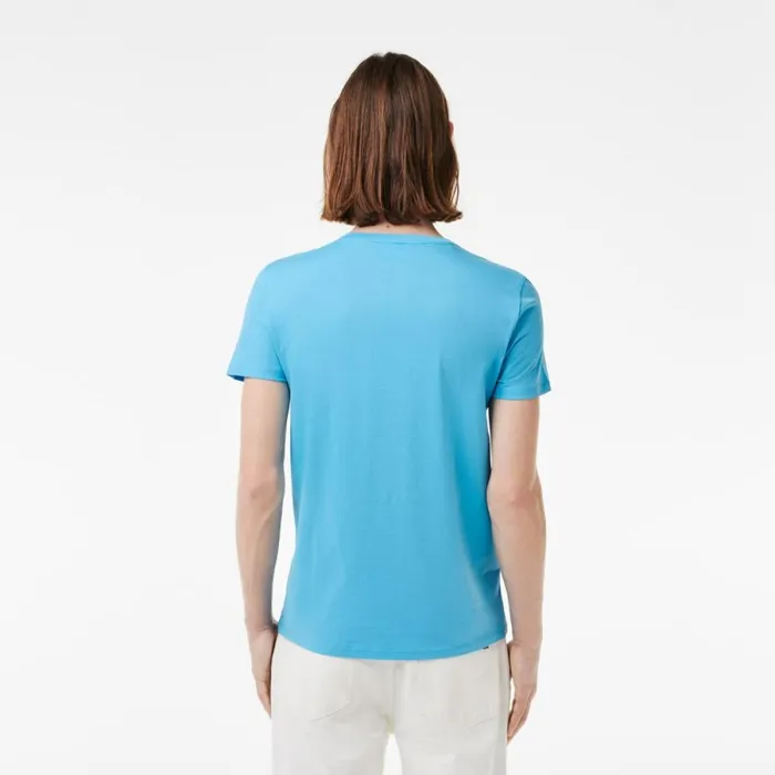 TShirts Men Lacoste Men039s VNeck Pima Cotton Jersey TShirt Bonnie Blue Iy3