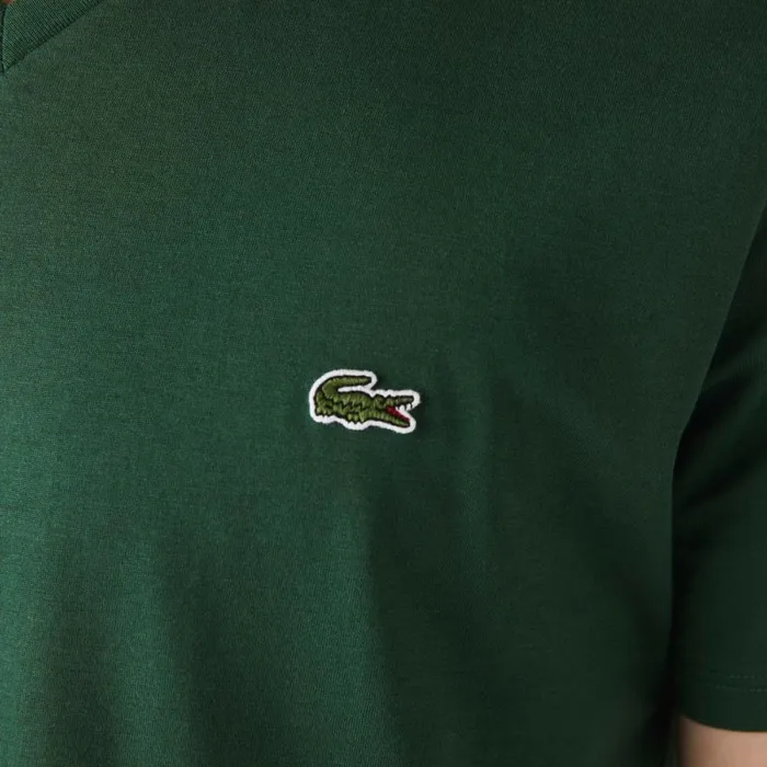 TShirts Men Lacoste Men039s VNeck Pima Cotton Jersey TShirt Pine Green 132