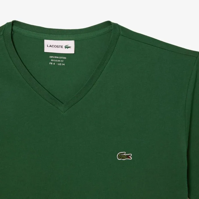 TShirts Men Lacoste Men039s VNeck Pima Cotton Jersey TShirt Pine Green 132