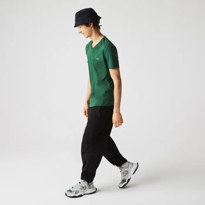 TShirts Men Lacoste Men039s VNeck Pima Cotton Jersey TShirt Pine Green 132