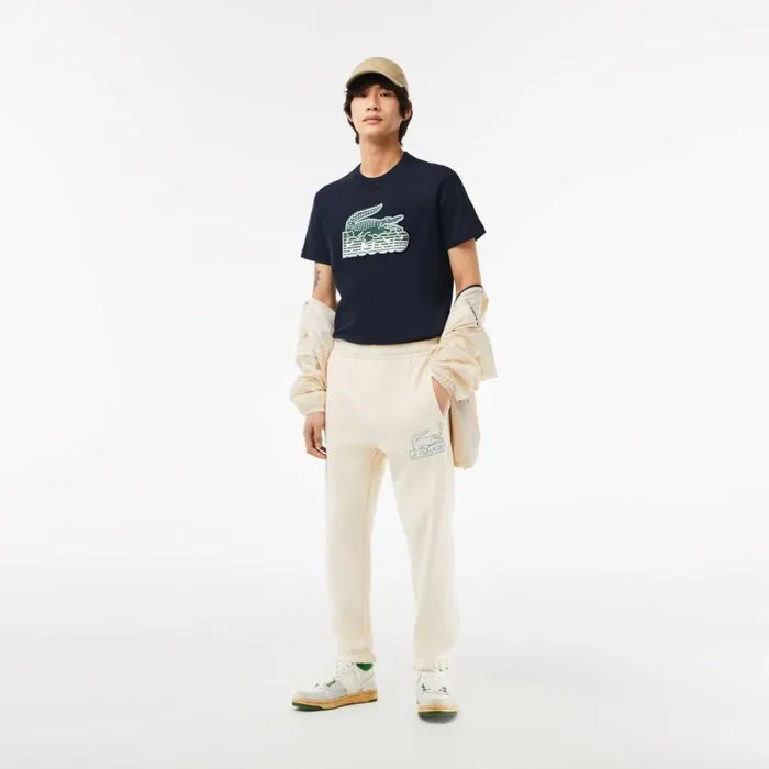 TShirts Men Lacoste Mens Cotton Jersey Print TShirt Navy Blue 166