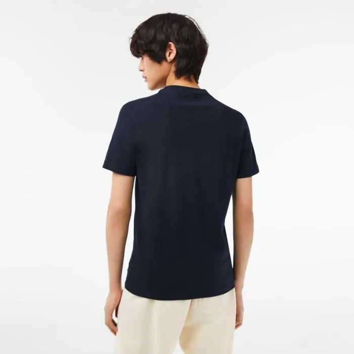 TShirts Men Lacoste Mens Cotton Jersey Print TShirt Navy Blue 166