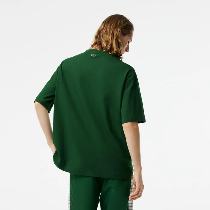TShirts Men Lacoste Mens Oversize Fit Tennis Print TShirt Pine Green 132