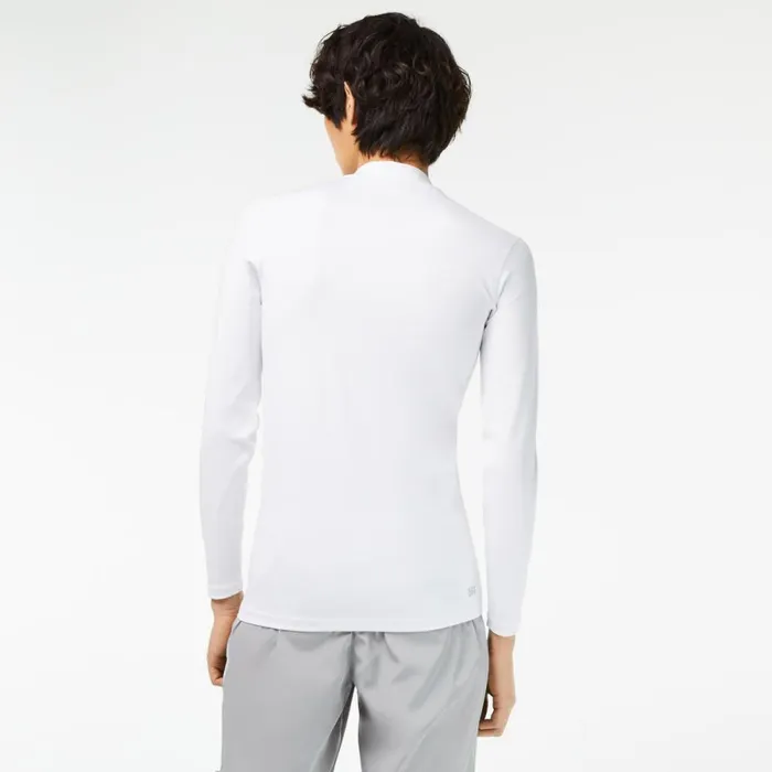 TShirts Men Lacoste Mens SPORT Long Sleeve Tight Fit TShirt White 001