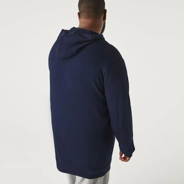 TShirts Men Lacoste Mens Tall Fit Hooded TShirt Navy Blue 166