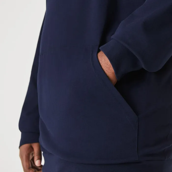TShirts Men Lacoste Mens Tall Fit Hooded TShirt Navy Blue 166