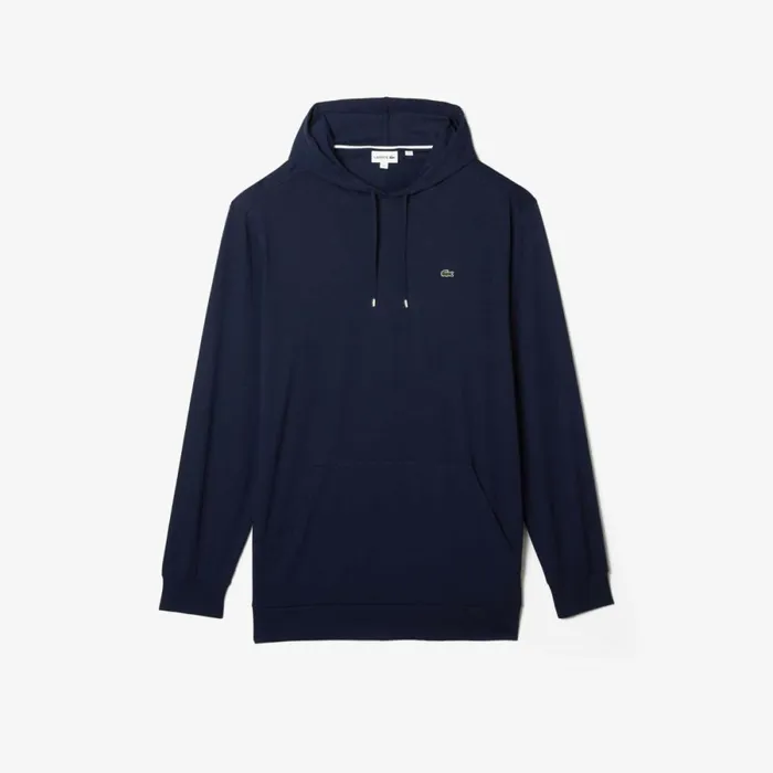 TShirts Men Lacoste Mens Tall Fit Hooded TShirt Navy Blue 166