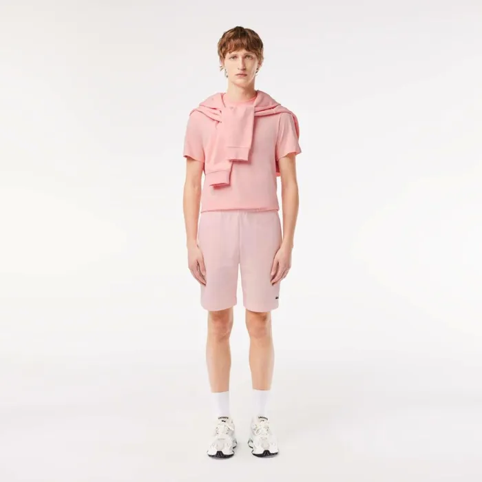 TShirts Men Lacoste Unisex Regular Fit Cotton Jersey Branded TShirt Waterlily Pink Kf9