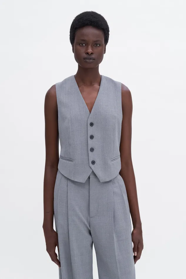 Tailored Vest Grey Melange Tailoring filippak Women