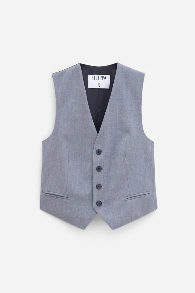 Tailored Vest Grey Melange Tailoring filippak Women Tailored Vest Grey Melange Tailoring filippak Women