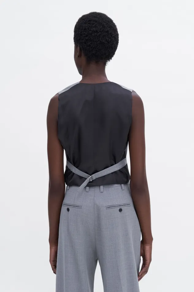 Tailored Vest Grey Melange Tailoring filippak Women Tailored Vest Grey Melange Tailoring filippak Women