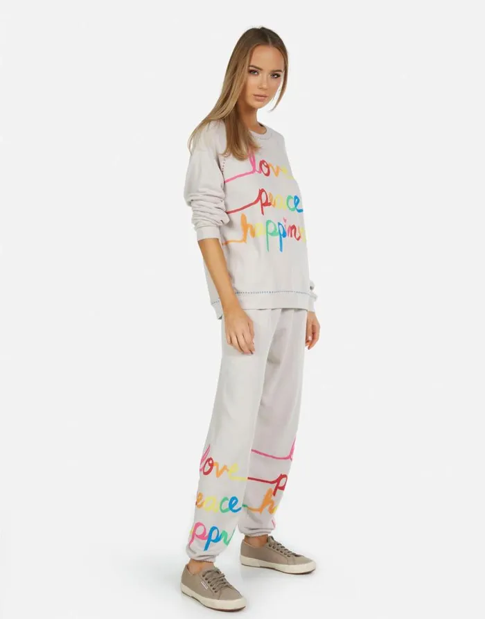Tanzy Love Peace Happiness Cloud Women Lauren Moshi Long Sweatpants