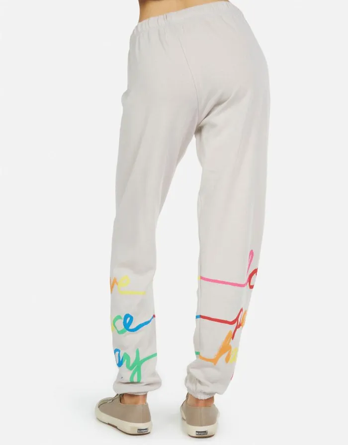 Tanzy Love Peace Happiness Cloud Women Lauren Moshi Long Sweatpants